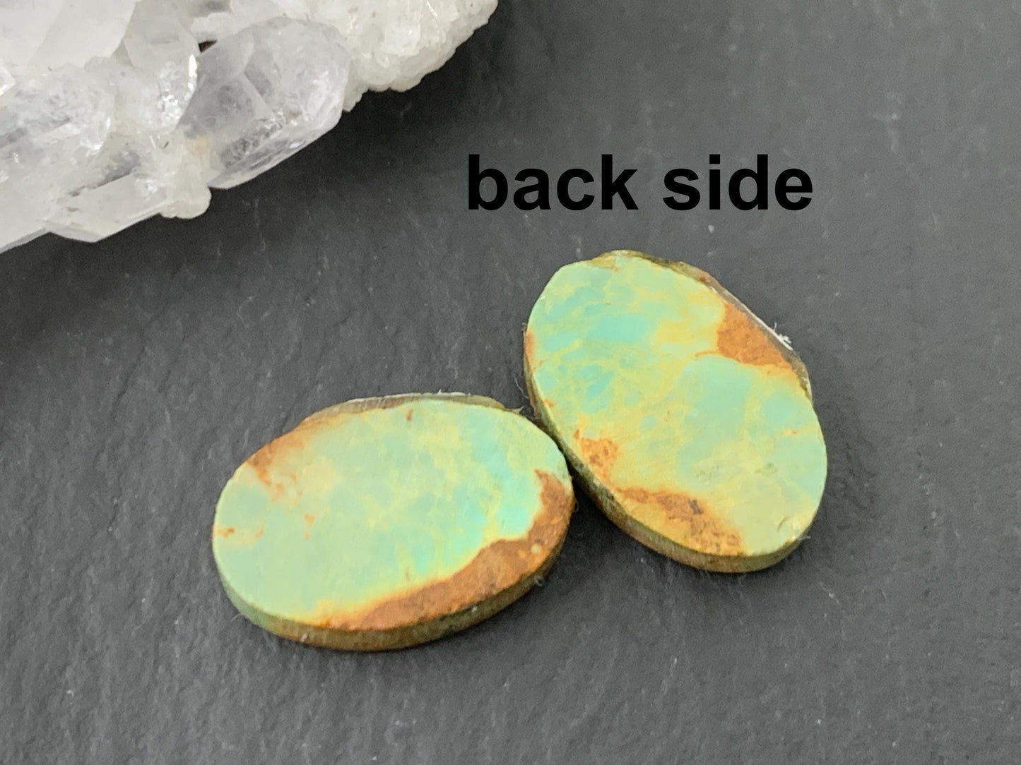 Tibetan Turquoise Pair 9x13mm Cabochon - Hand Cut Cabochon