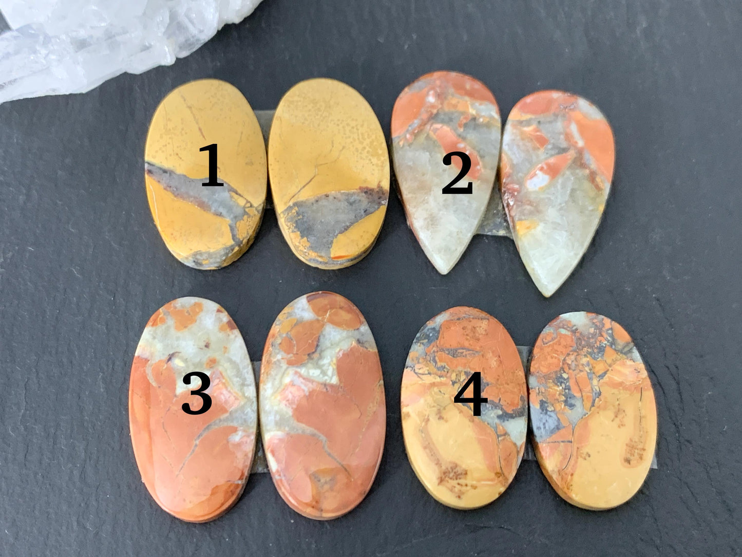 Maligano Jasper cabochon pair