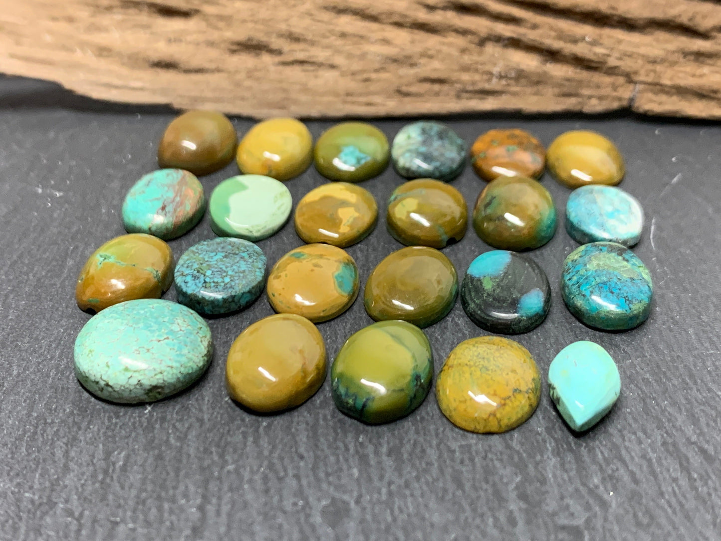 Tibetan Turquoise Cabochon - Natural 14mm Oval Stone, Hand Cut Gem