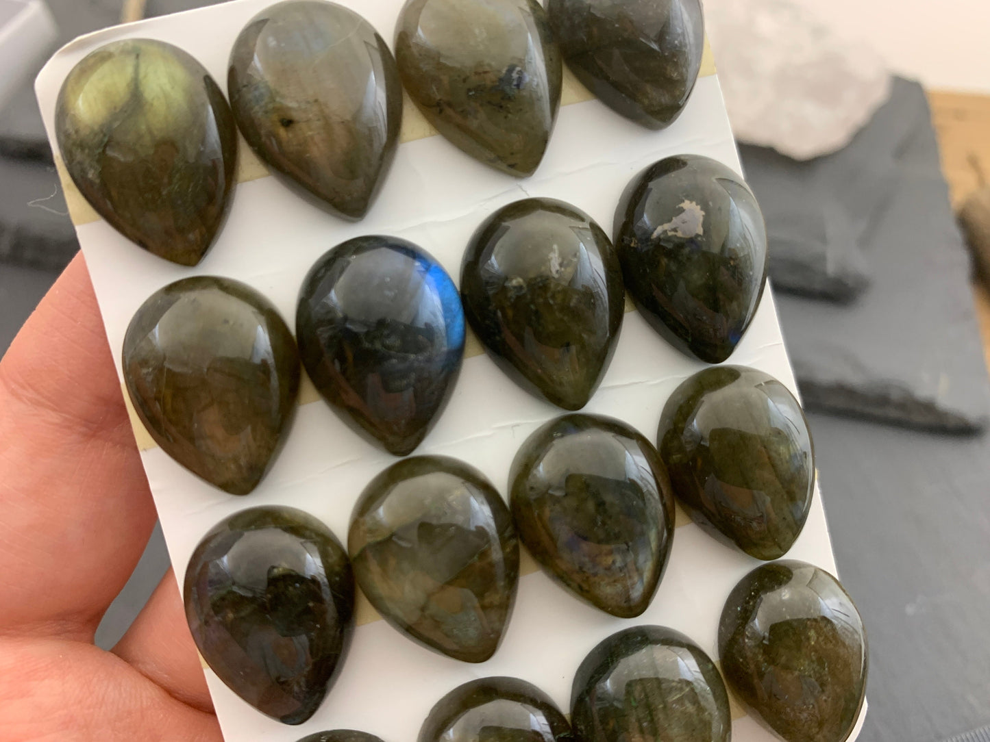 Labradorite pear 15x20mm cabochon - Calibrated cabochons