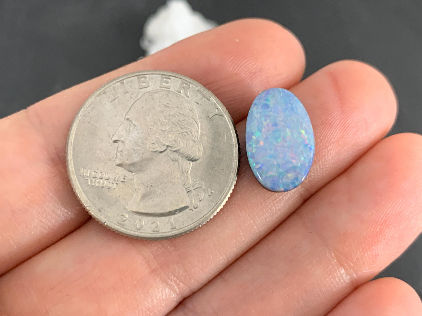 Australian Opal doublet 9x14x4.5mm cabochon