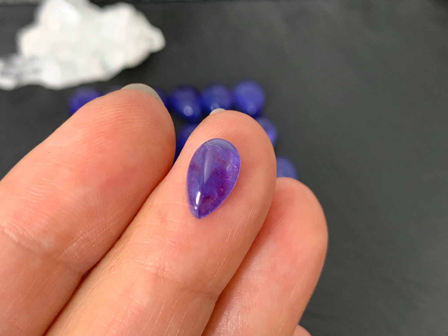 Tanzanite Pear 10-12mm long cabochon - select your cabochon