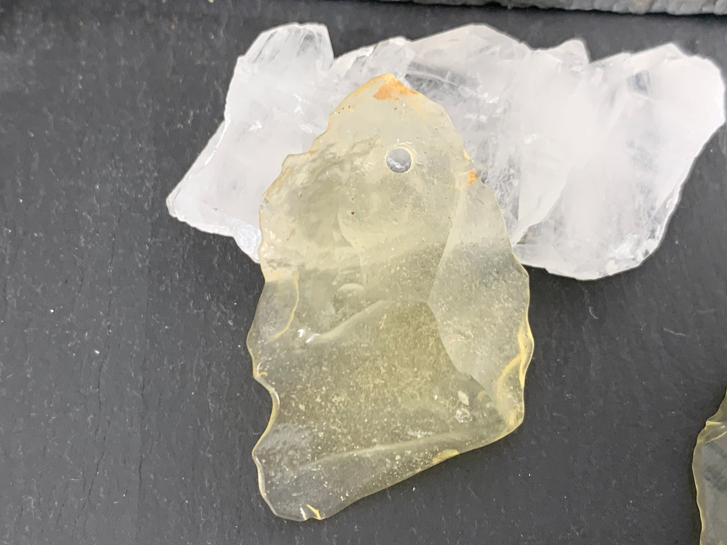 Drilled Libyan Desert Glass 41-54mm long