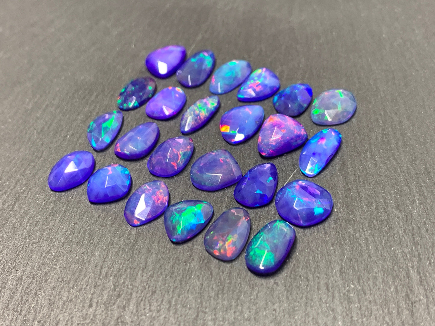 Faceted Purple Ethiopian Opal 10-11mm cabochon