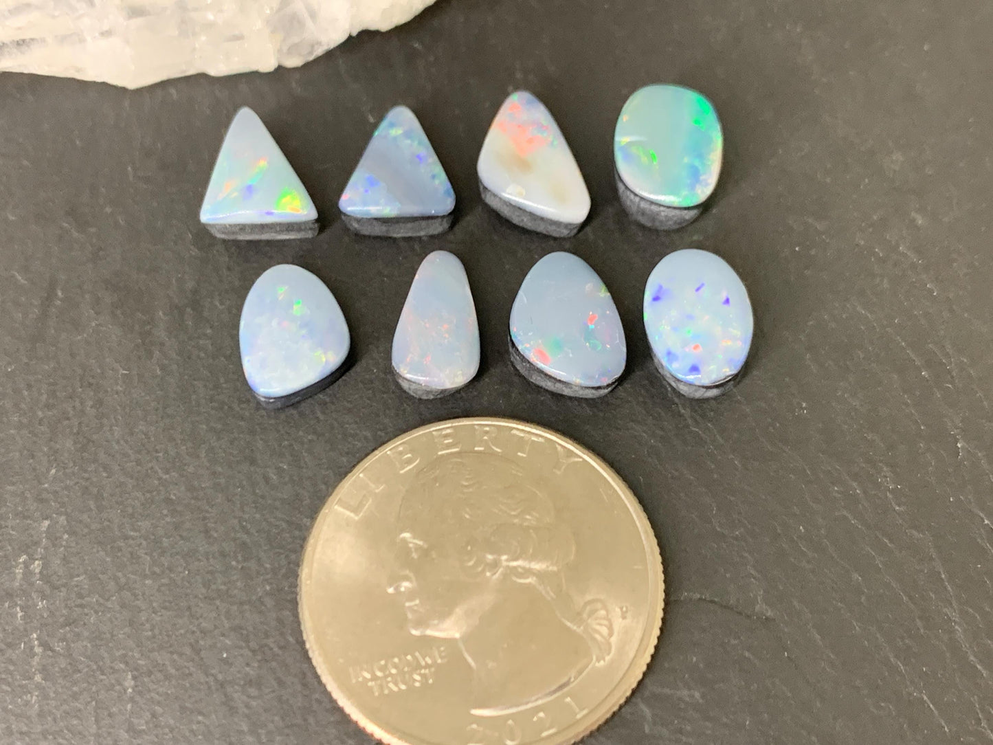 Australian Opal doublet 9-12mm long cabochon