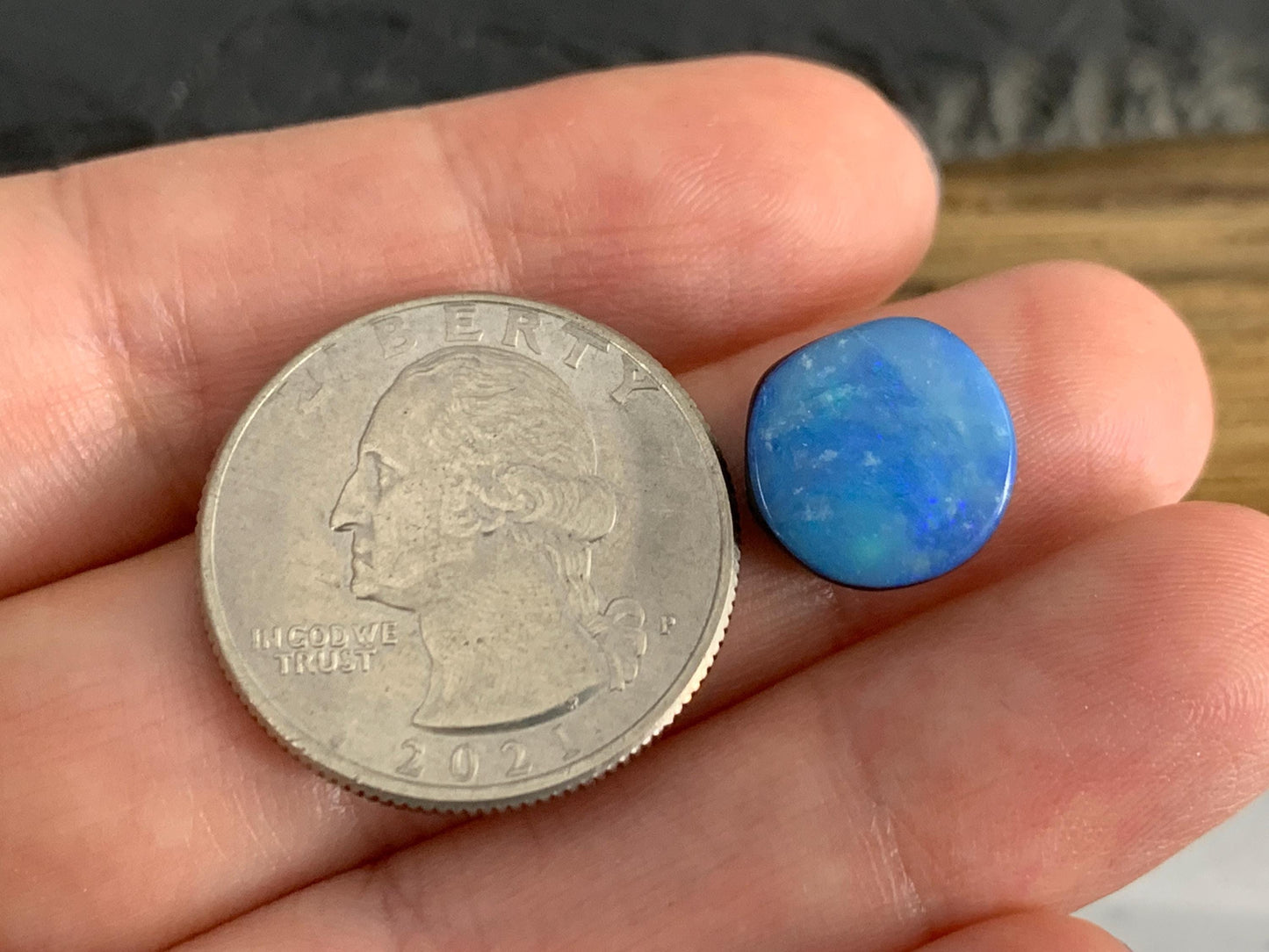 Australian Opal doublet 11x12x5mm cabochon