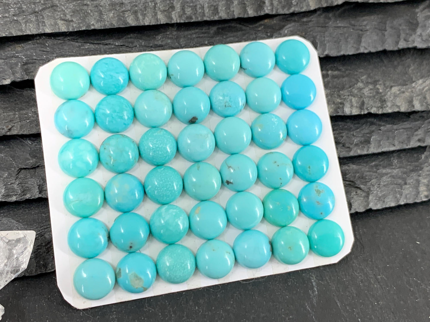 Turquoise round 8mm cabochon - Calibrated cabochons