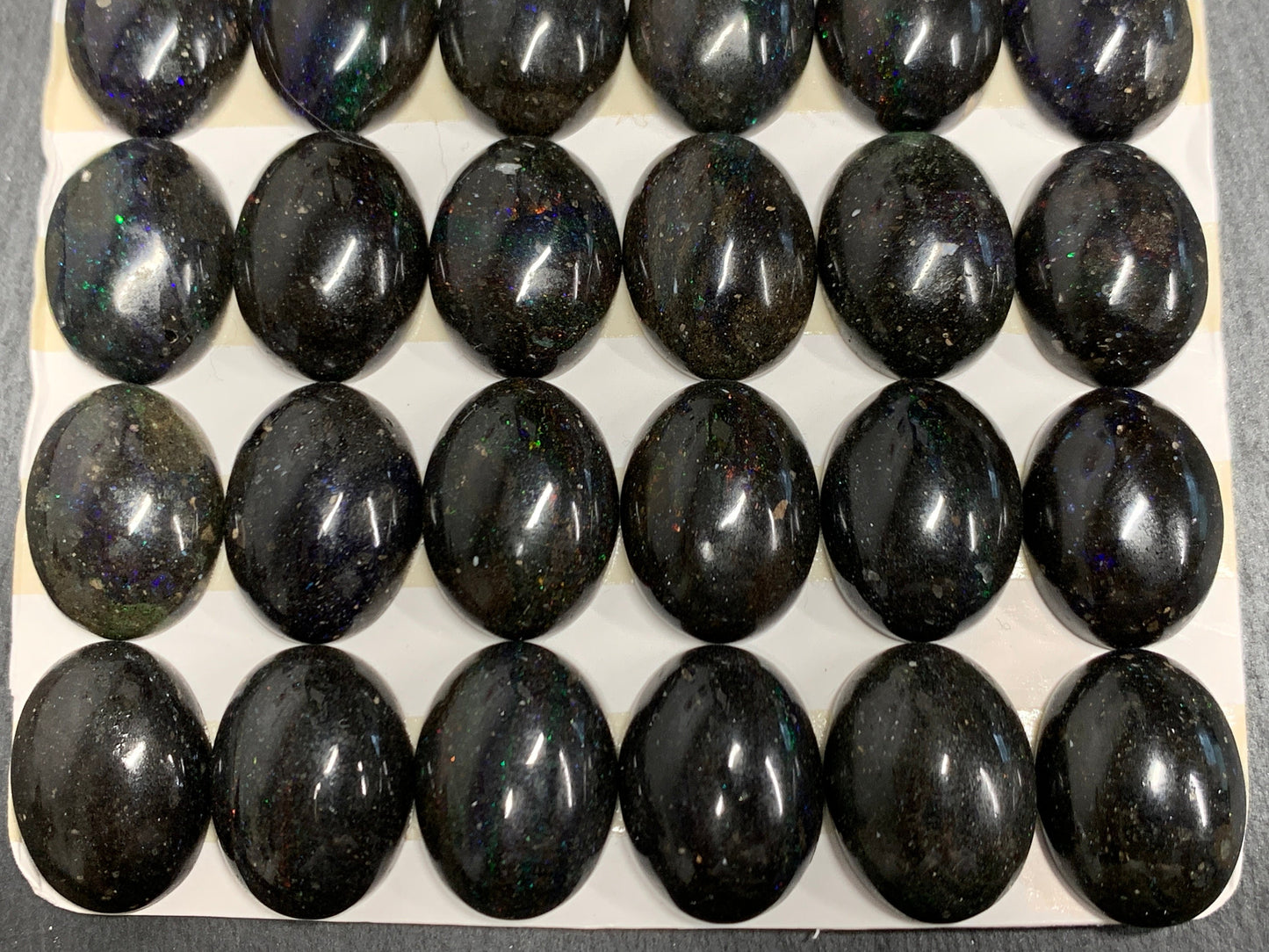 Black Andamooka Opal oval 10x14mm cabochon - Matrix Australian Opal