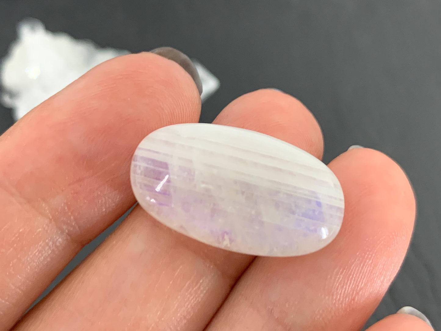 Rainbow Moonstone oval 24x13x8mm cabochon