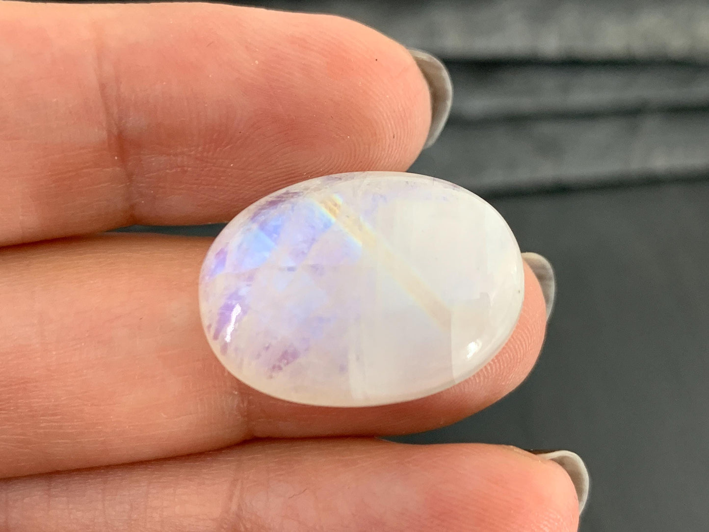 Rainbow Moonstone 22x16x6mm cabochon