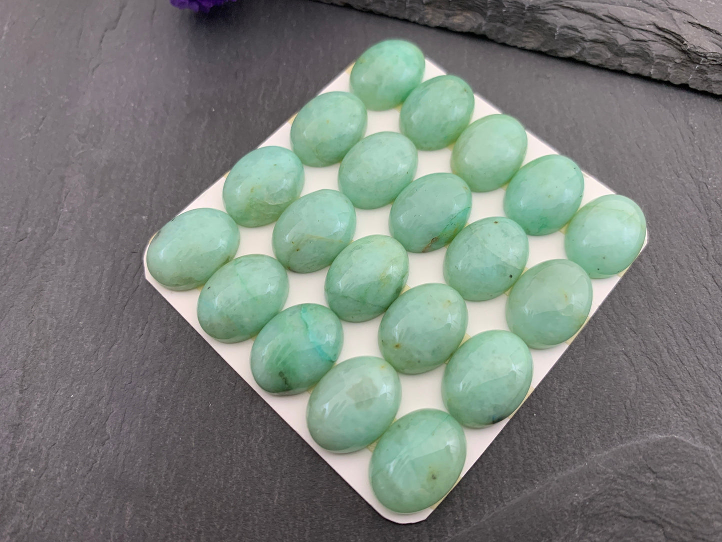 Chrysocolla Quartz oval 12x16mm cabochon - Calibrated cabochons