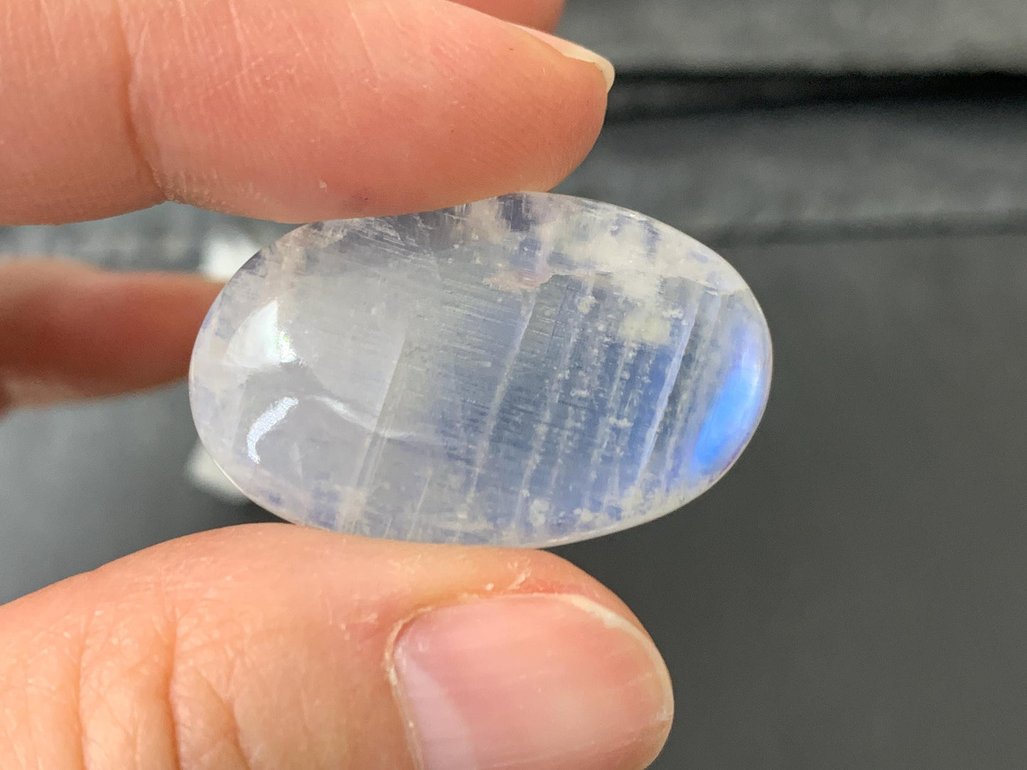 Rainbow Moonstone 31x19x7mm cabochon