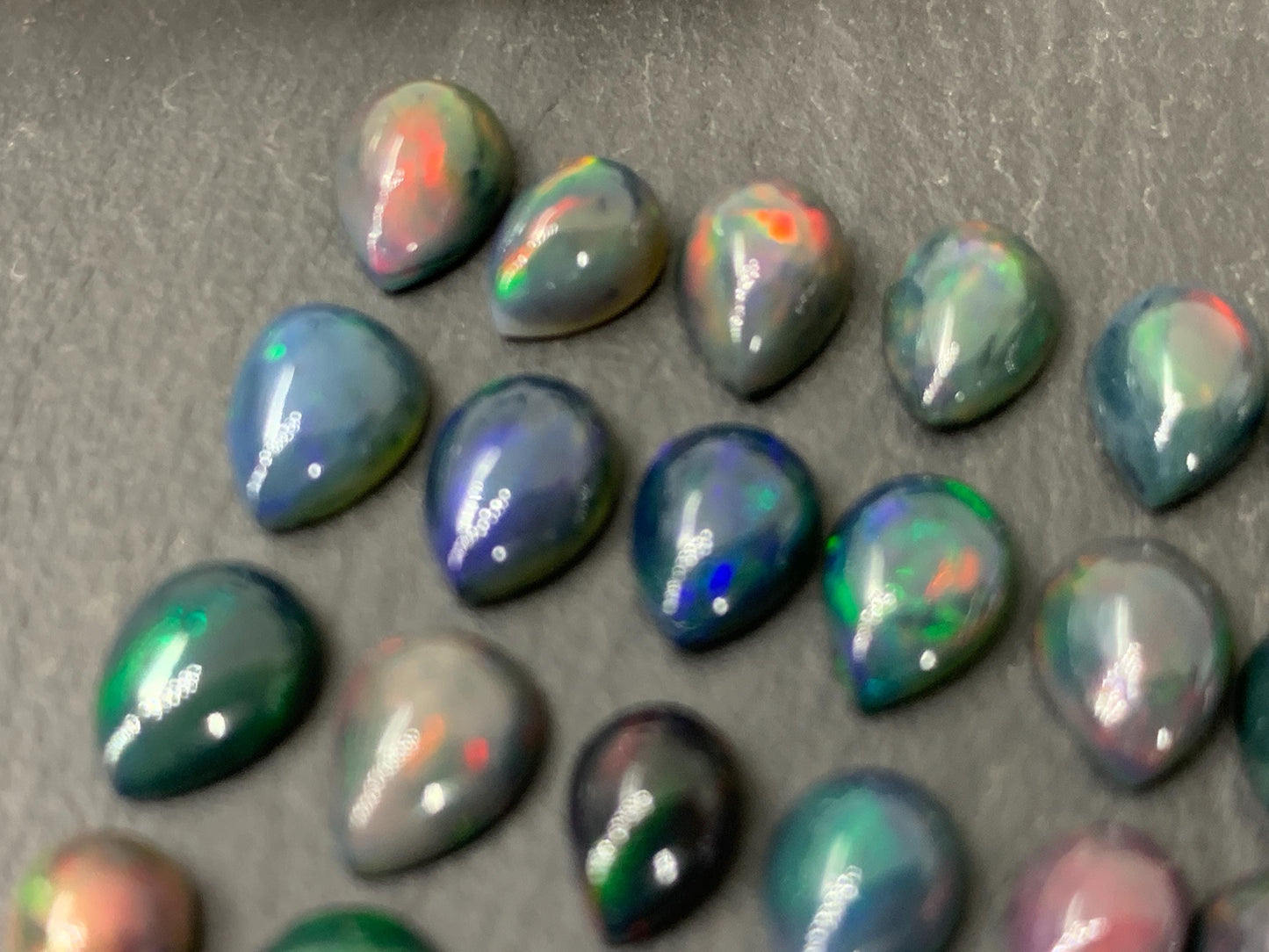 Black Ethiopian Opal 6x8mm cabochon