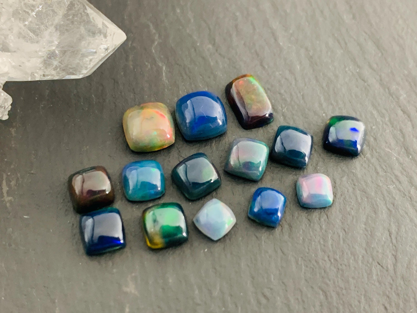 Natural Ethiopian Black Opal 4-7mm long cabochon/ Select your cabochon