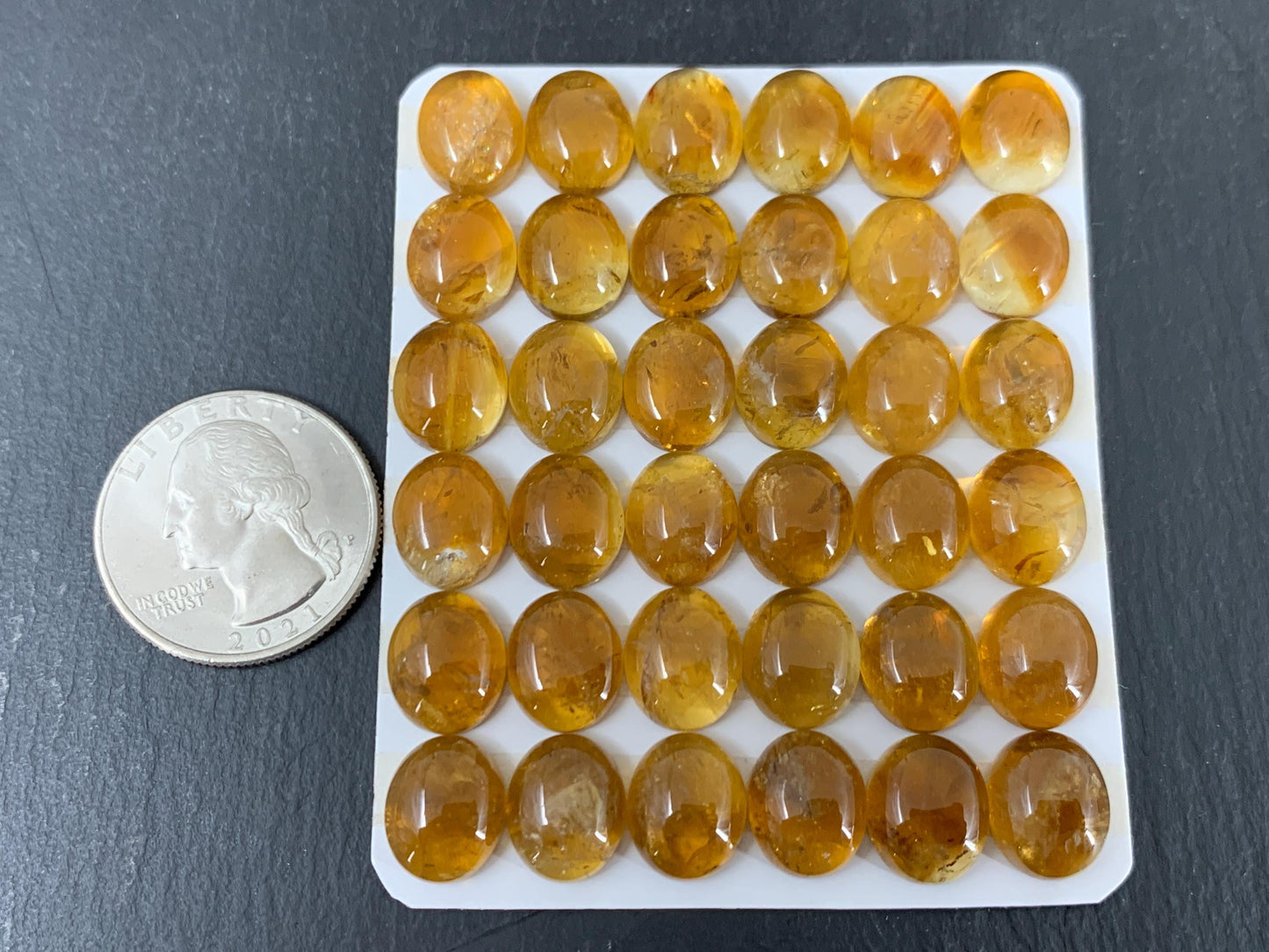 Citrine oval 10x12mm cabochon - Calibrated cabochons