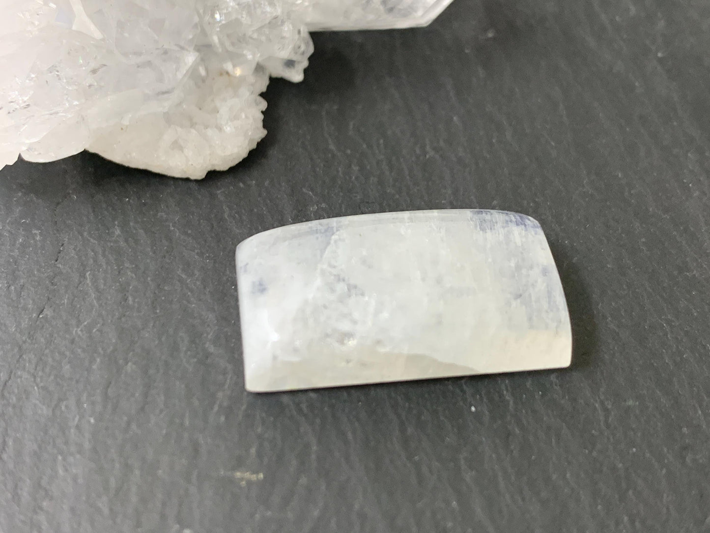 Rainbow Moonstone 21x11x6mm cabochon