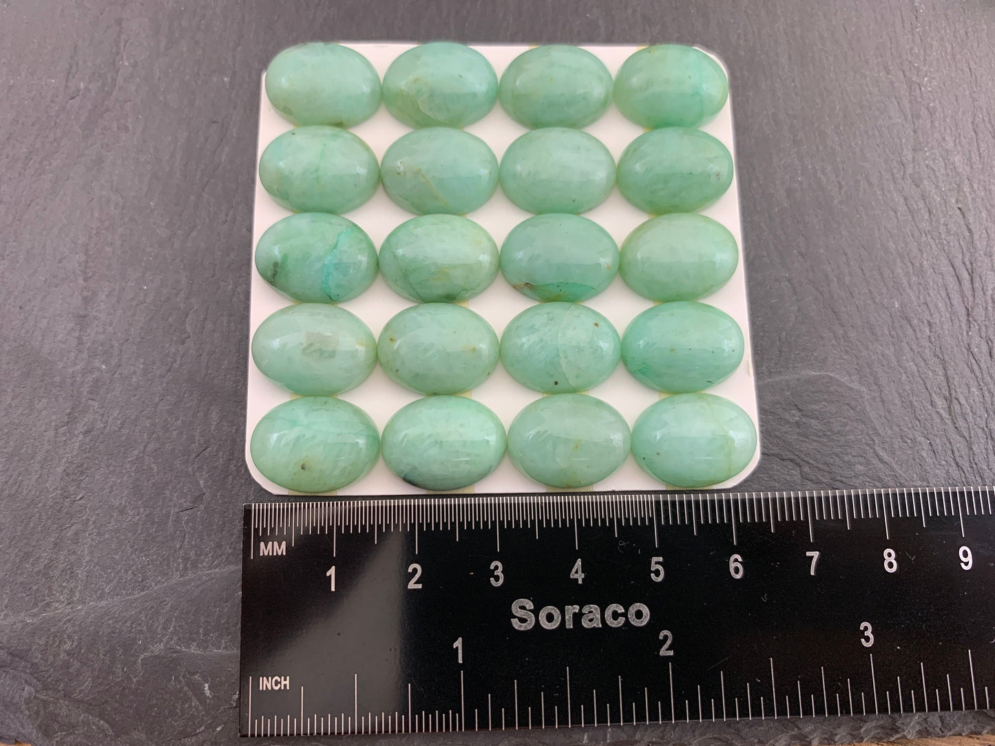 Chrysocolla Quartz oval 12x16mm cabochon - Calibrated cabochons