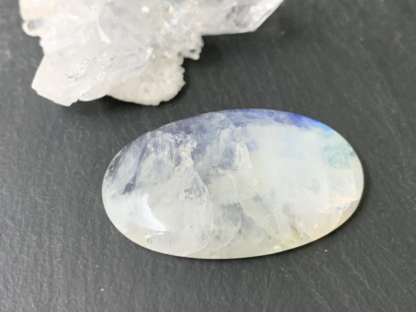Rainbow Moonstone 38x25x7mm cabochon