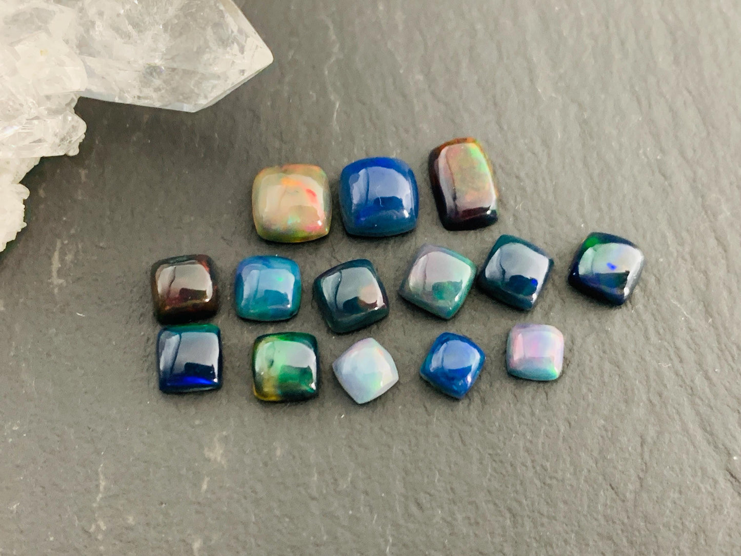 Natural Ethiopian Black Opal 4-7mm long cabochon/ Select your cabochon