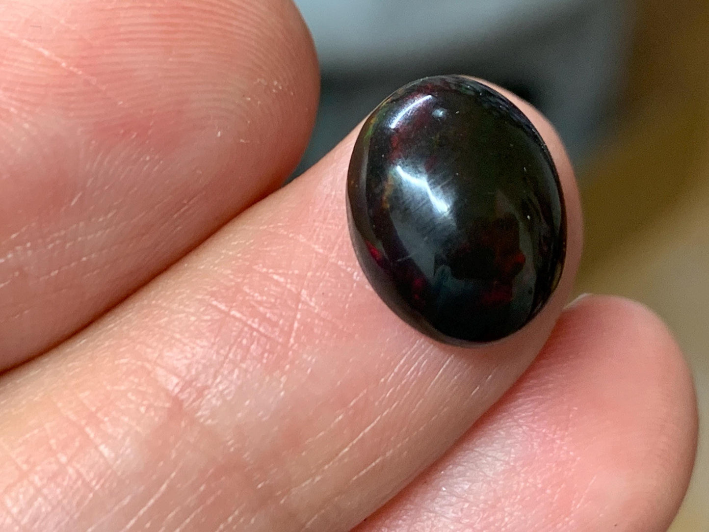Black Ethiopian Opal 10x12x5.5mm cabochon