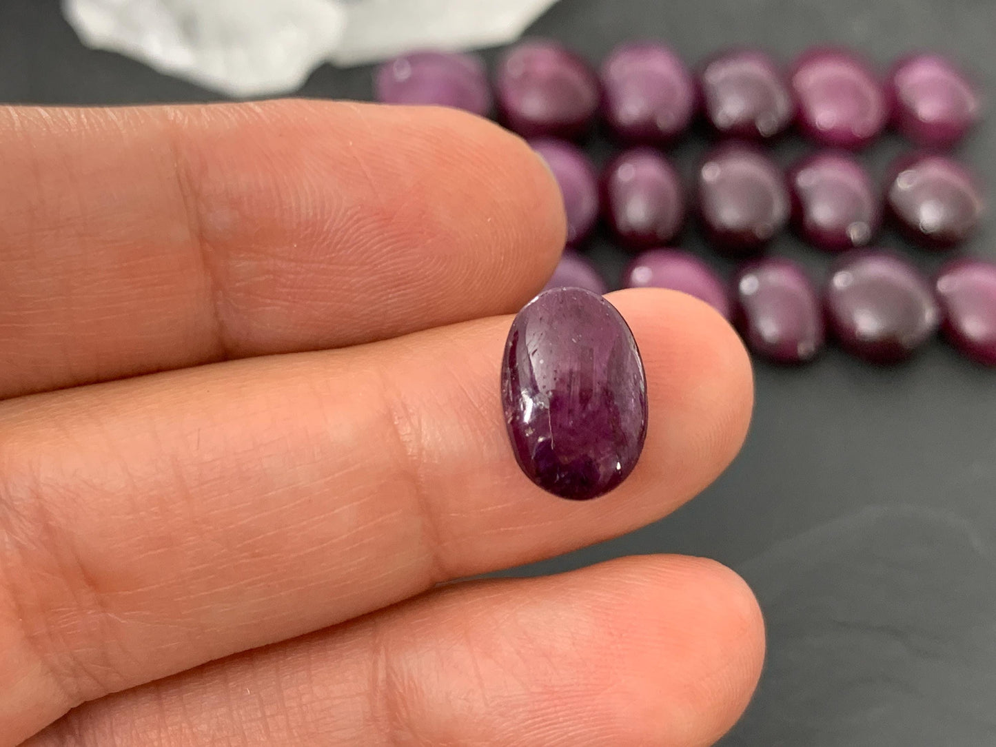 Ruby cabochon 12-13mm long
