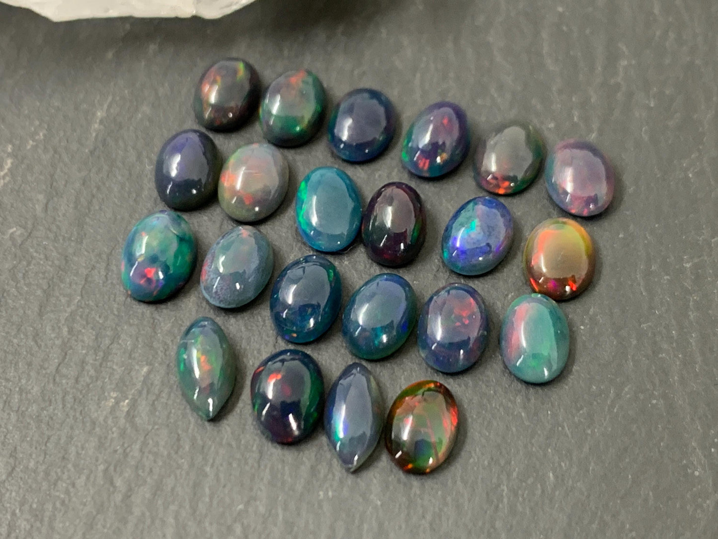 Black Ethiopian Opal oval 5x7mm cabochon