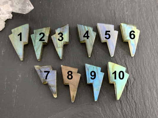 Labradorite lightning bolt 12x19mm cabochon