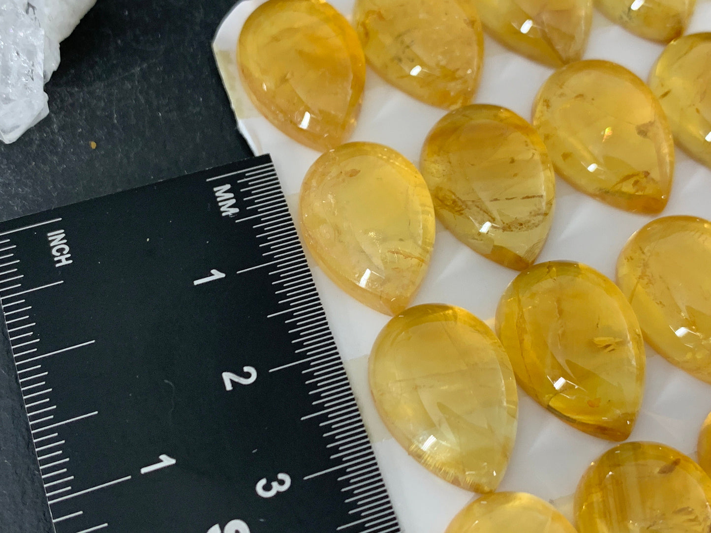 Citrine pear 13x18mm cabochon - Calibrated cabochons