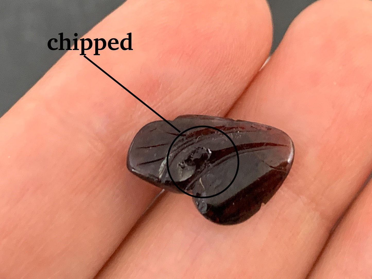 Carved Tourmaline 10x15x3mm cabochon