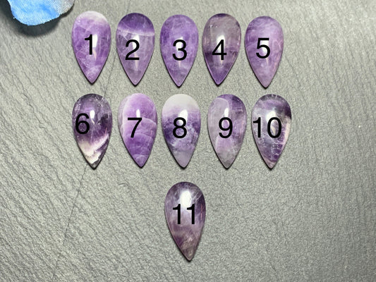 Amethyst pear 11x21mm cabochon - Calibrated cabochons