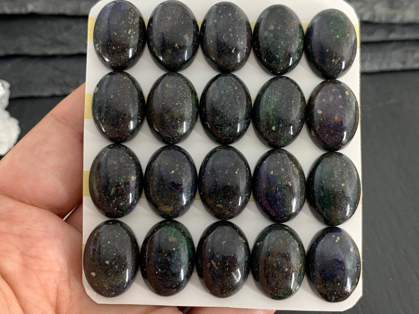 Andamooka Black Opal 13x18mm Cabochon: Oval Matrix Opal
