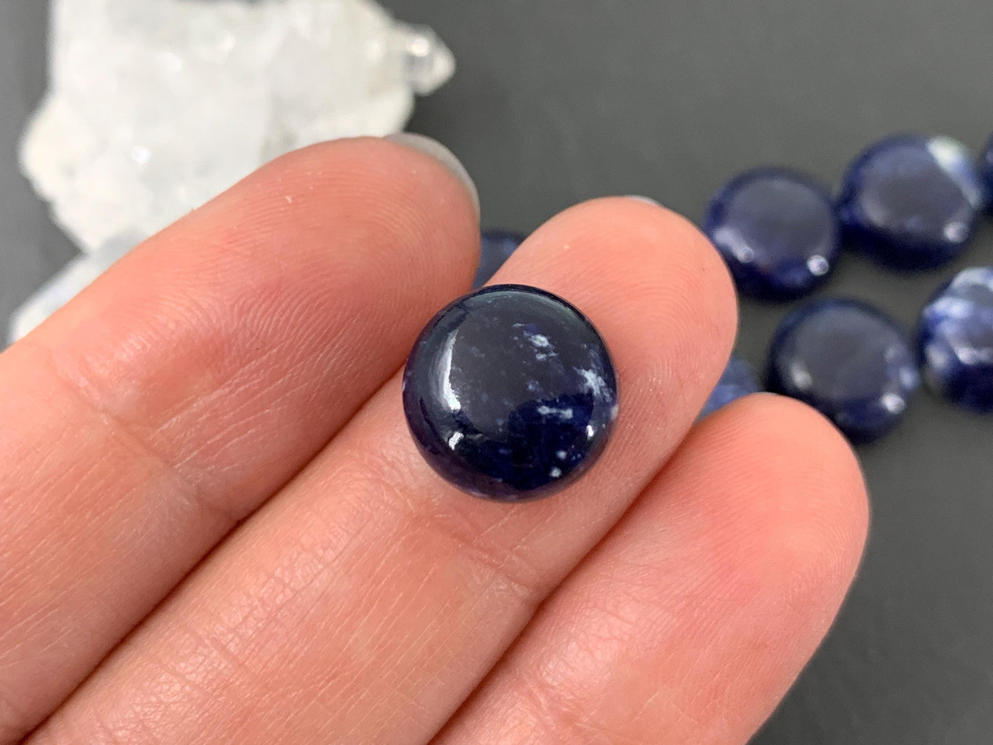 Sodalite round 12mm cabochon