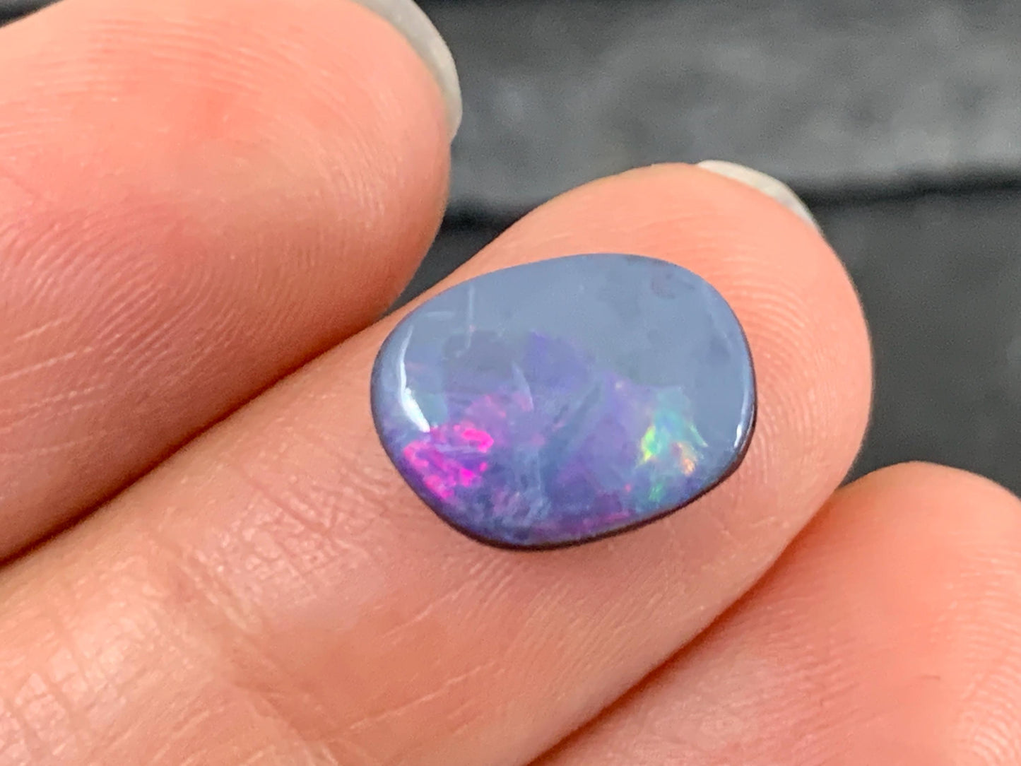 Australian Opal Doublet Cabochon 8x12x4mm - Natural Free Form Gemstone