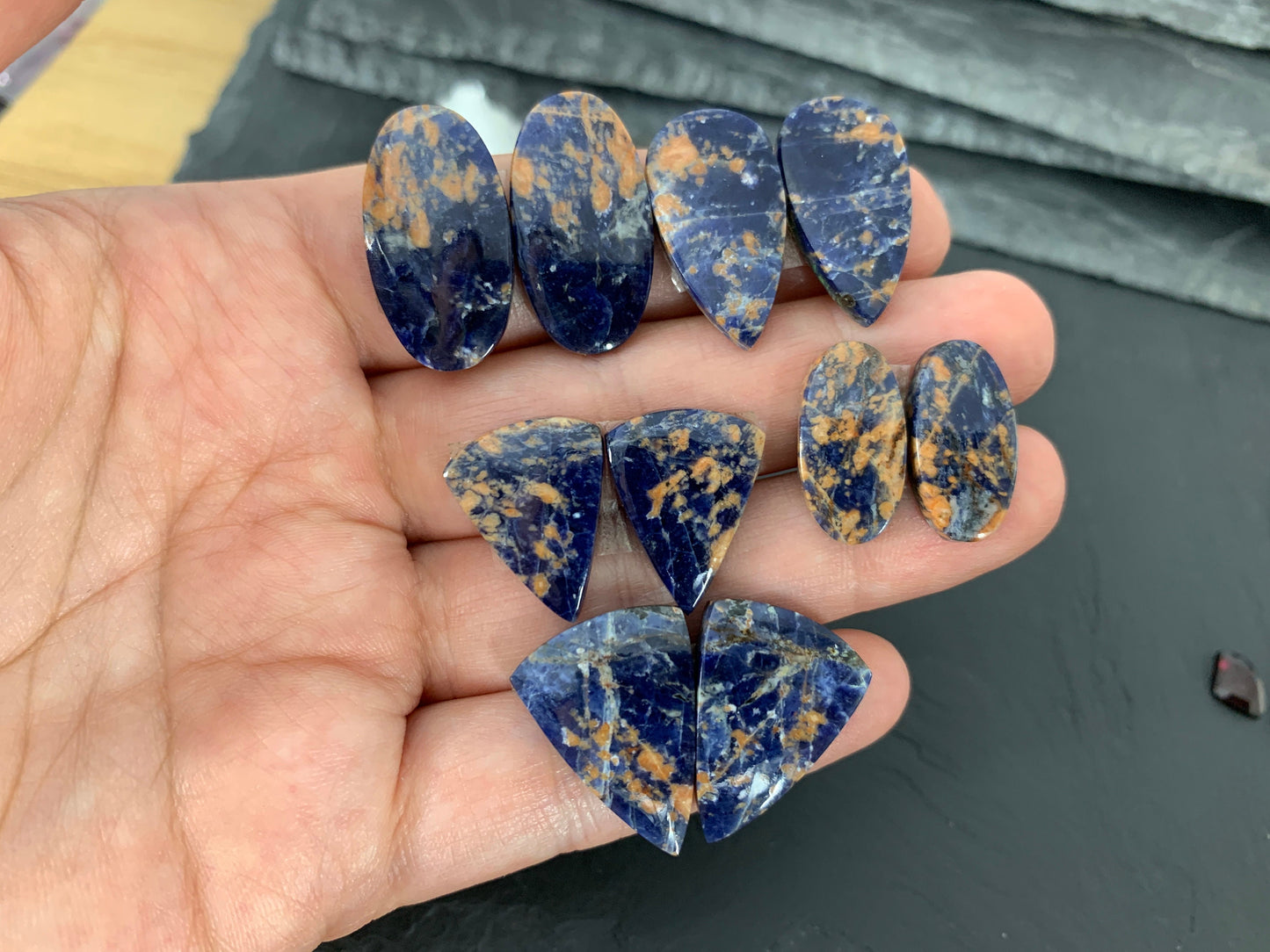 Sodalite Pairs 18-24mm long Cabochon *