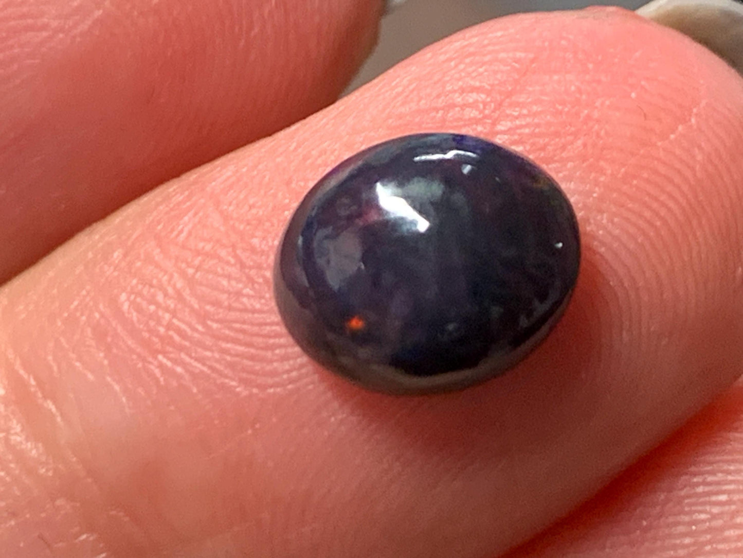 Natural Ethiopian Black Opal 7x9x4mm cabochon