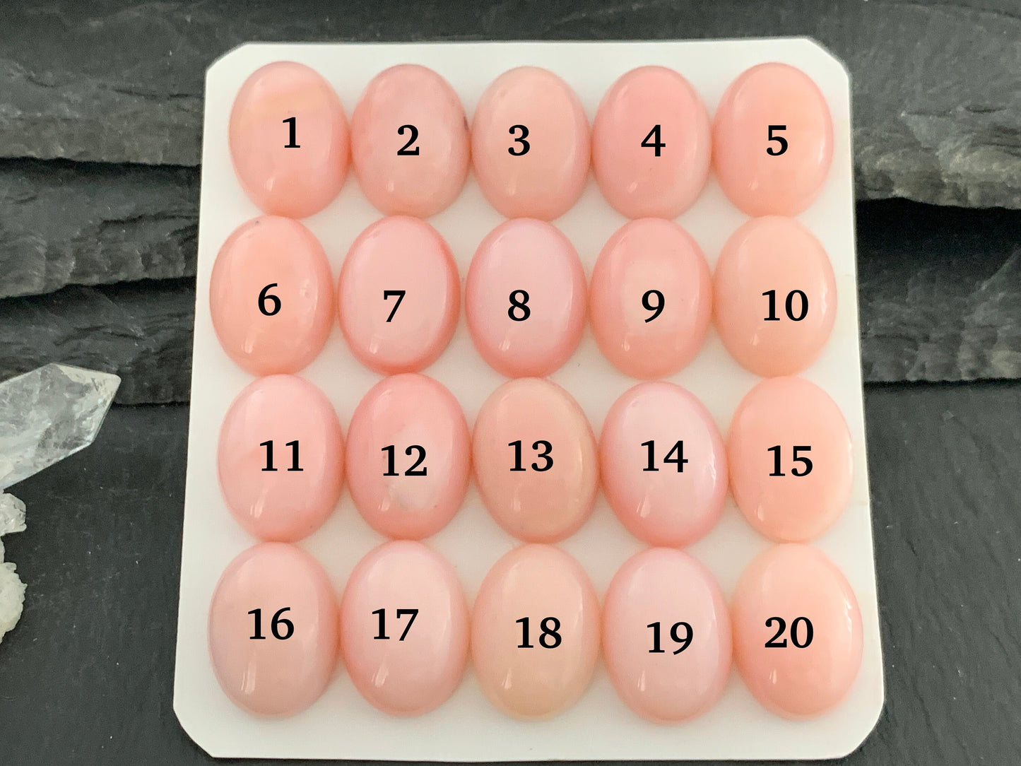 Pink Opal oval 12x16mm cabochon - Calibrated cabochons