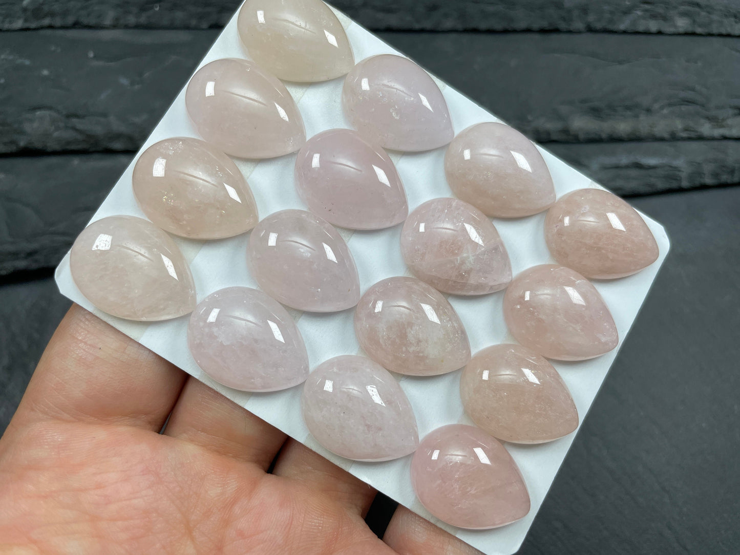 Morganite pear 15x20mm cabochon - Calibrated cabochons