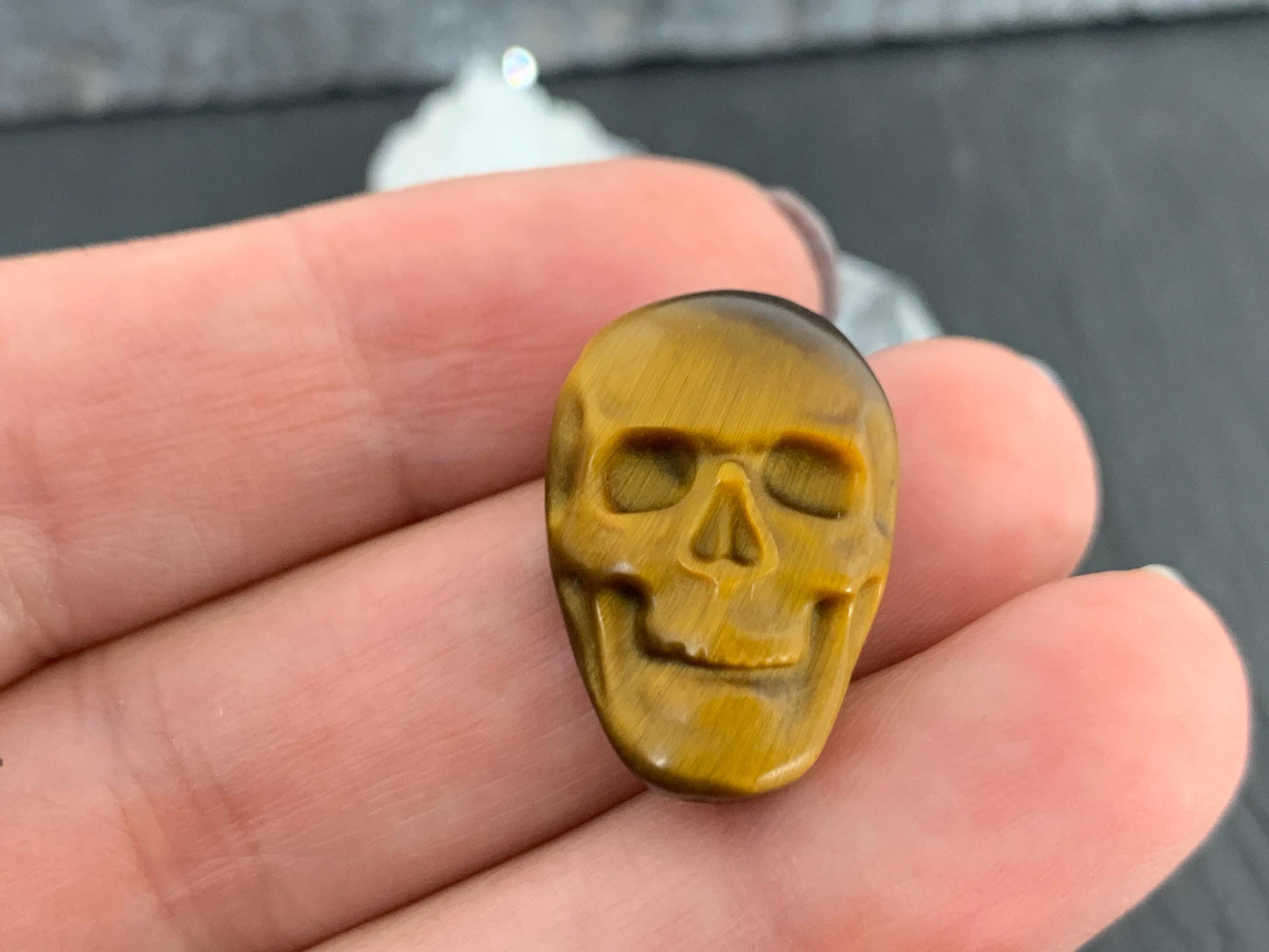 Tiger eye skull 15x21mm cabochon