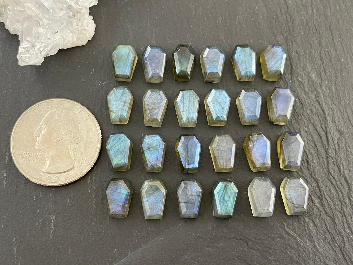 Labradorite Mini coffin 7x10mm cabochon