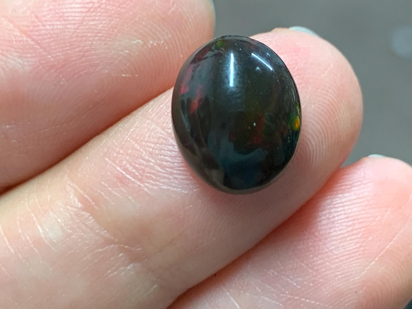 Black Ethiopian Opal 10x12x5.5mm cabochon