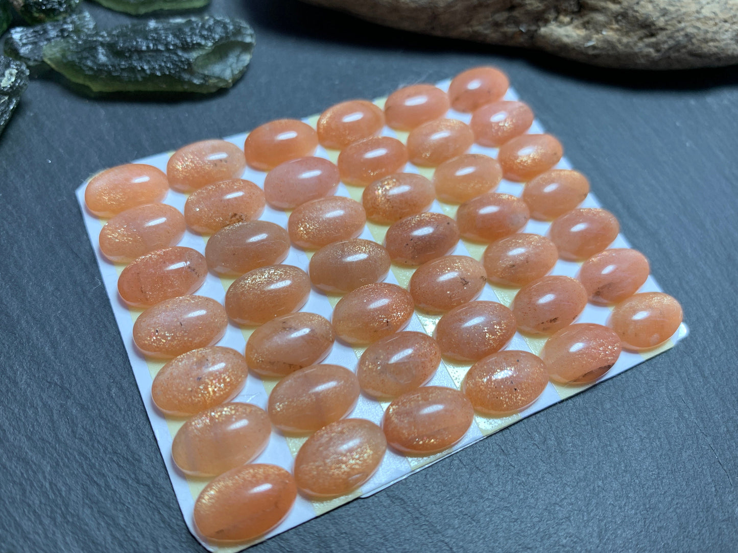 GoldSand Sunstone oval 8x12mm cabochon Calibrated Cabochons