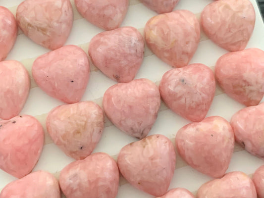 Rhodochrosite heart 12x12mm cabochon - Calibrated acbochons