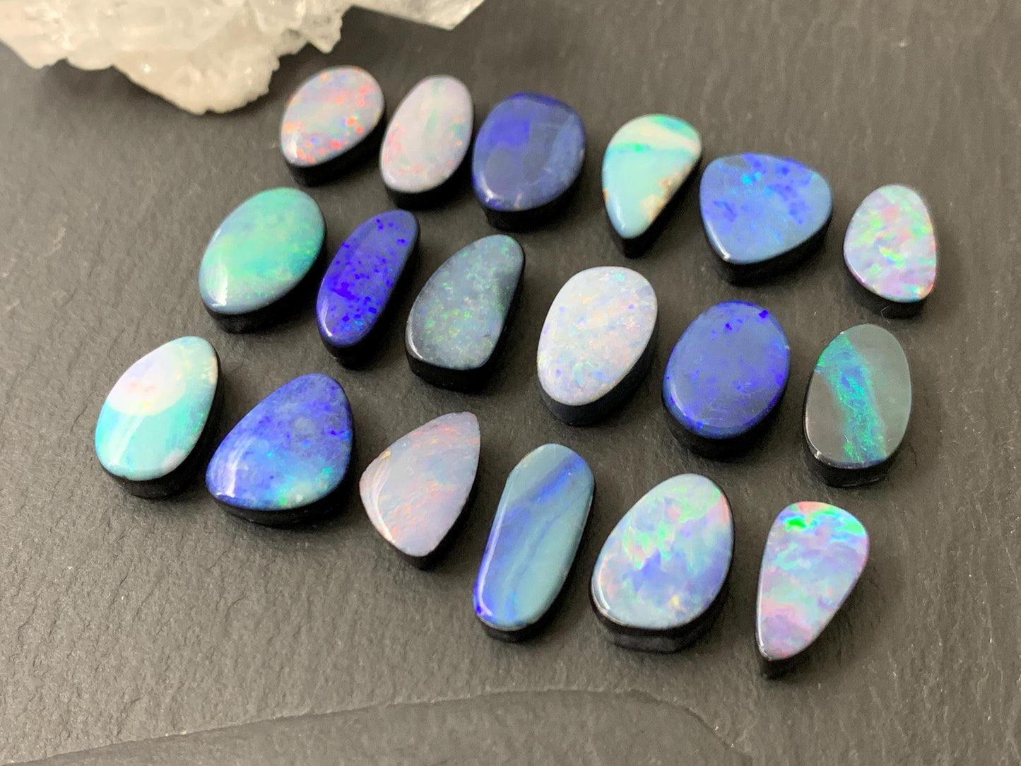 Australian Opal doublet 13-17mm long cabochon