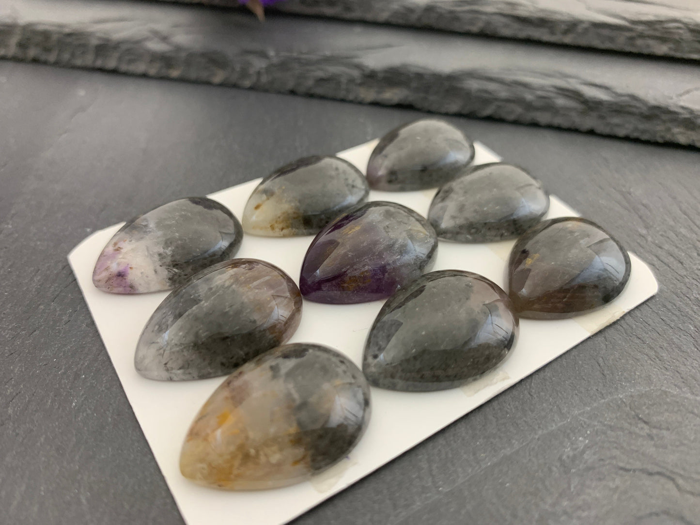 Super 7 pear 18x25mm cabochon - Calibrated cabochons