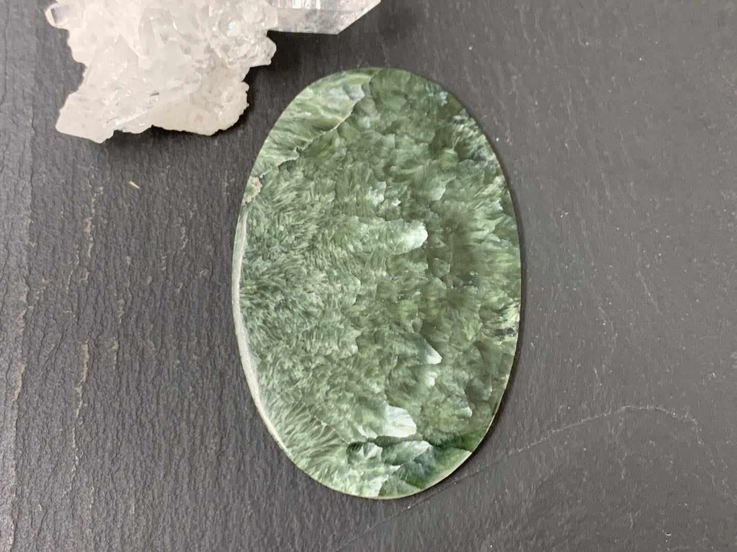 Large Seraphinite oval 37x56x3mm cabochon