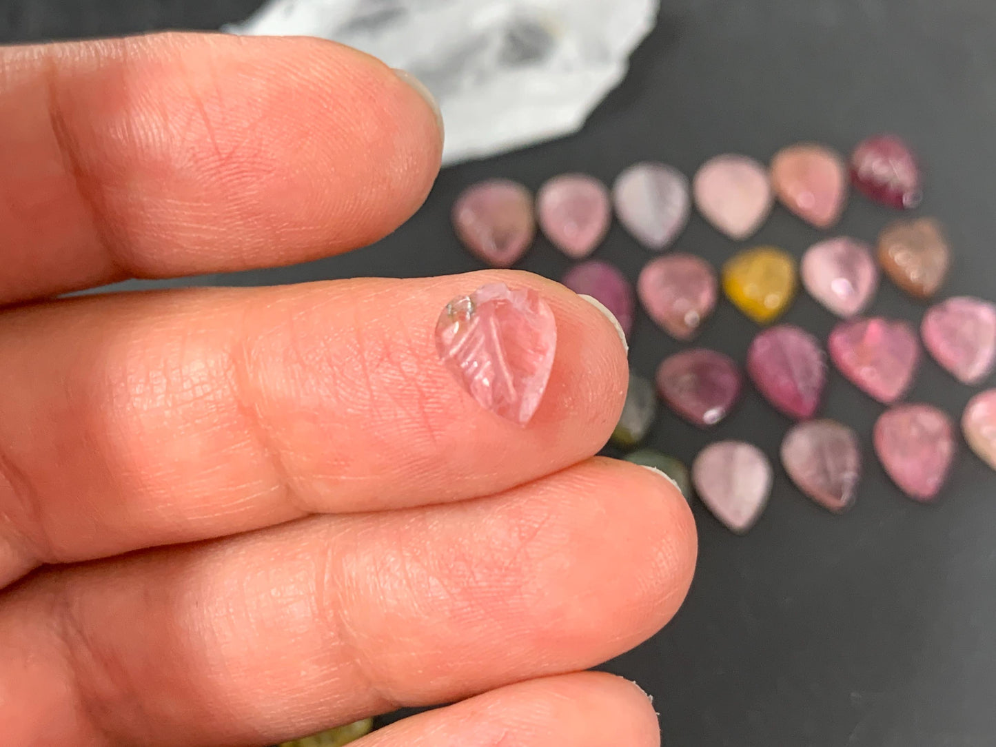Tourmaline leaf cabochon
