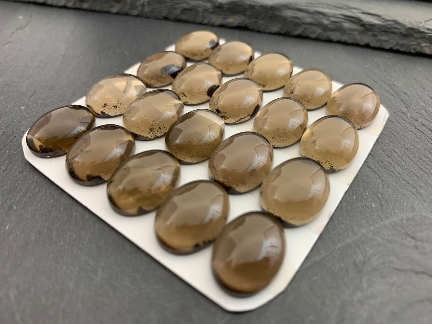 Smokey Quartz oval 12x16mm cabochon - Calibrated cabochons