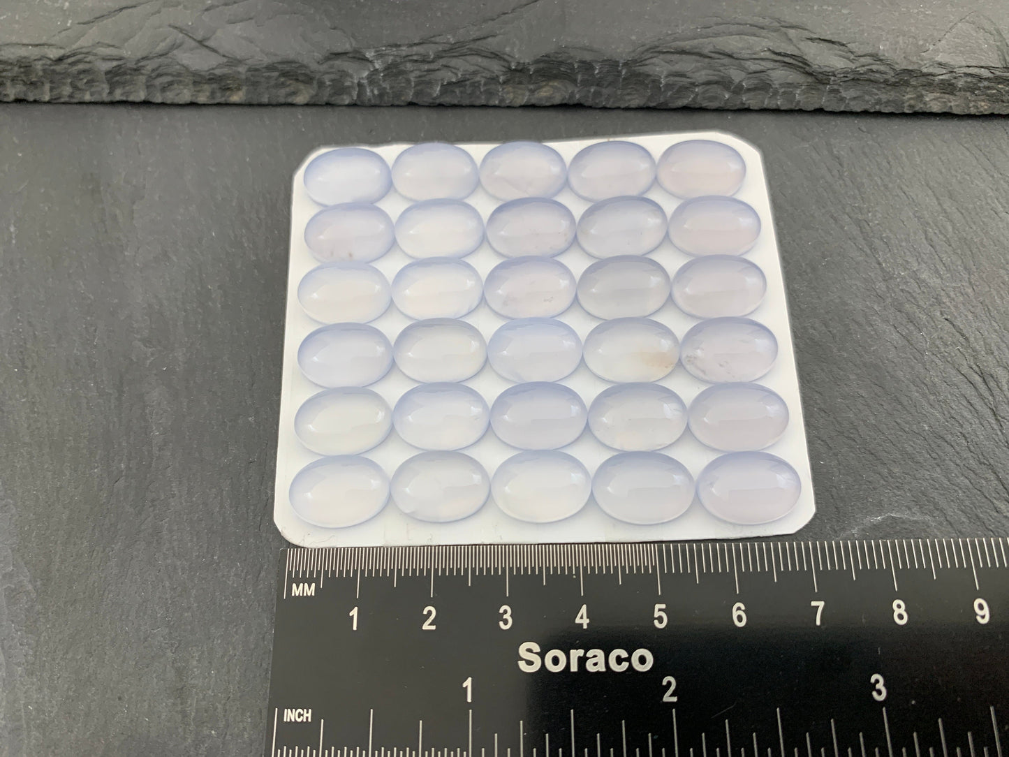 Blue Chalcedony oval 10x14mm cabochon- Calibrated cabochons