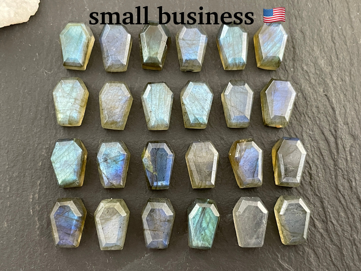 Labradorite Mini coffin 7x10mm cabochon