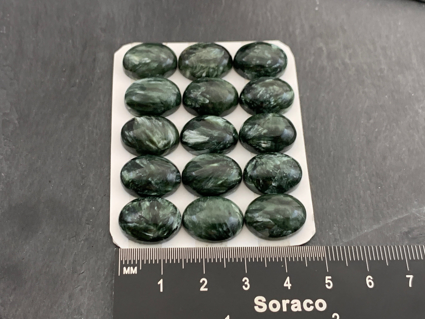 Seraphinite oval 12x16mm Cabochon - Calibrated Cabochons